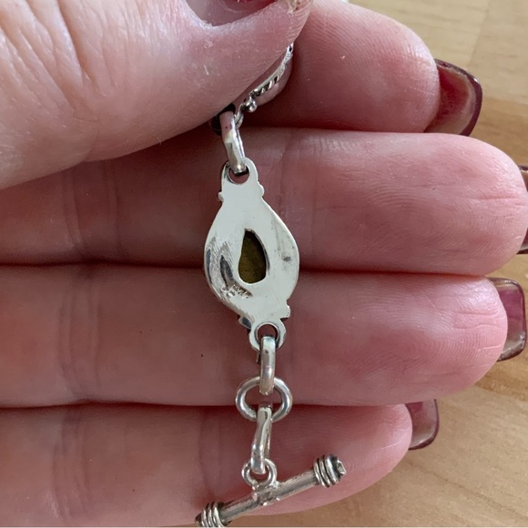 Chrysocolla Solid 925 Sterling Silver Bracelet - Picture 5 of 6